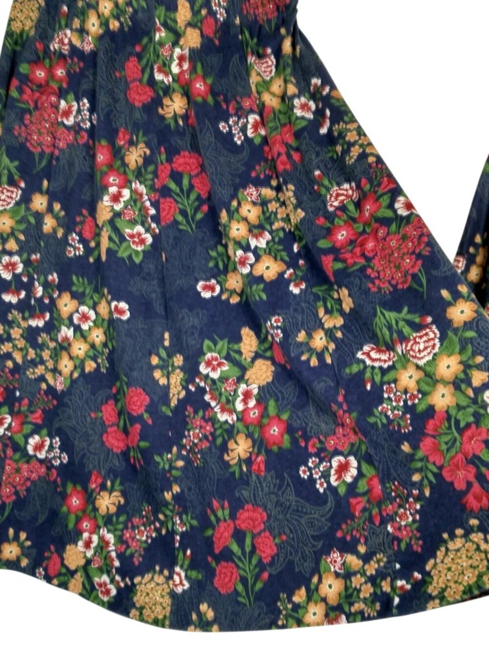 Vintage Large Skirt And Shirt Knit Outfit Set Blue Floral Cottagecore Soft USA - Picture 6 of 16